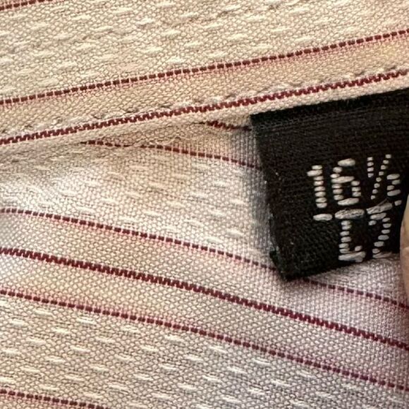 Paul Smith London Gray/White/Burgundy Stitch LS Dress Shirt in Size 42 (16.5) - Picture 4 of 9